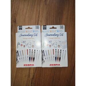 2 Packs Zebra Vintage Journaling Marker Set